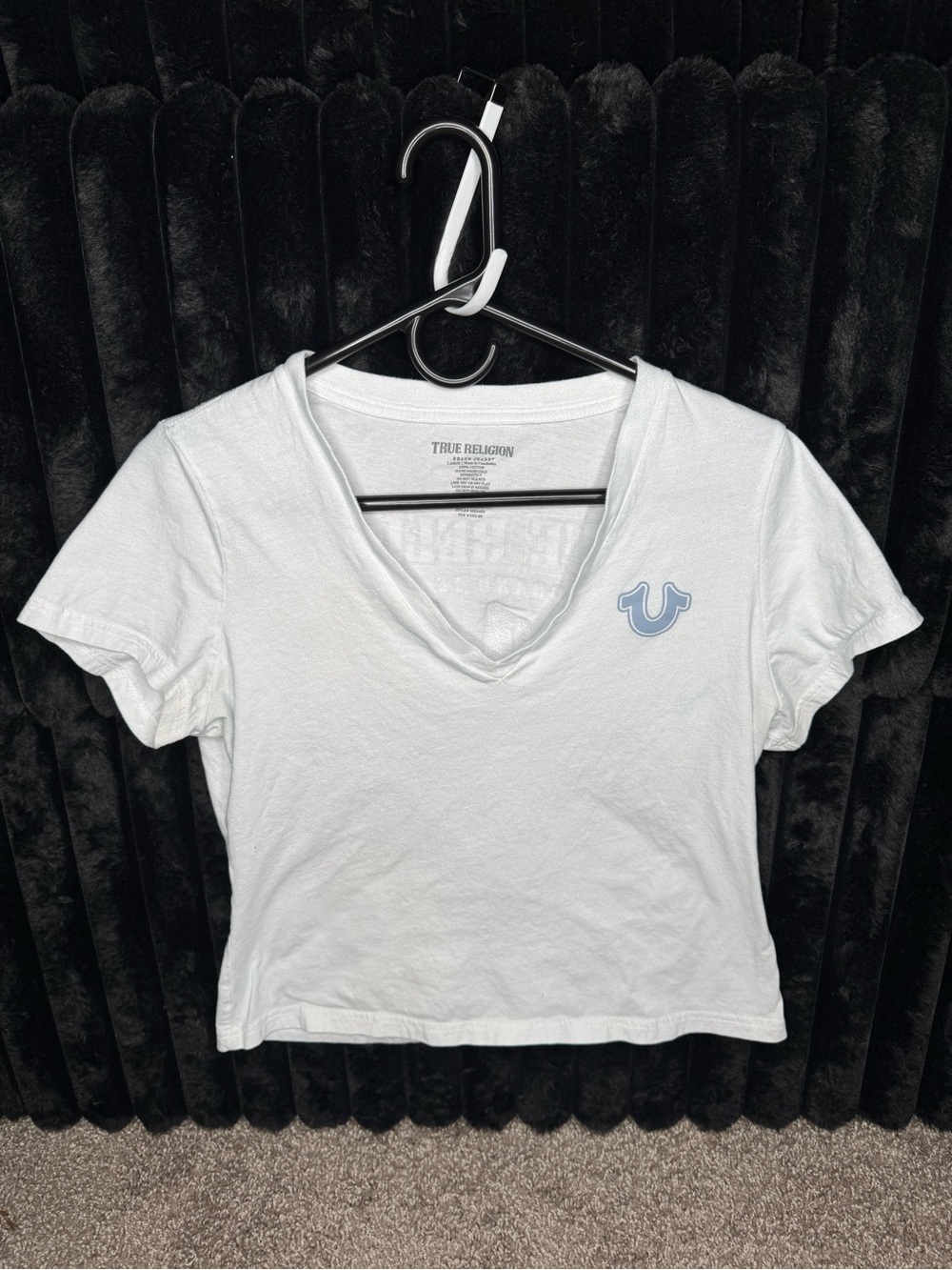 True Religion White Crew Neck Logo Tee